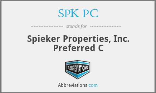 SPK PC - Spieker Properties, Inc. Preferred C